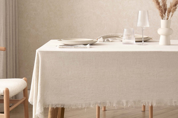 Linen Blend Table Cloth - Sand - DUSK