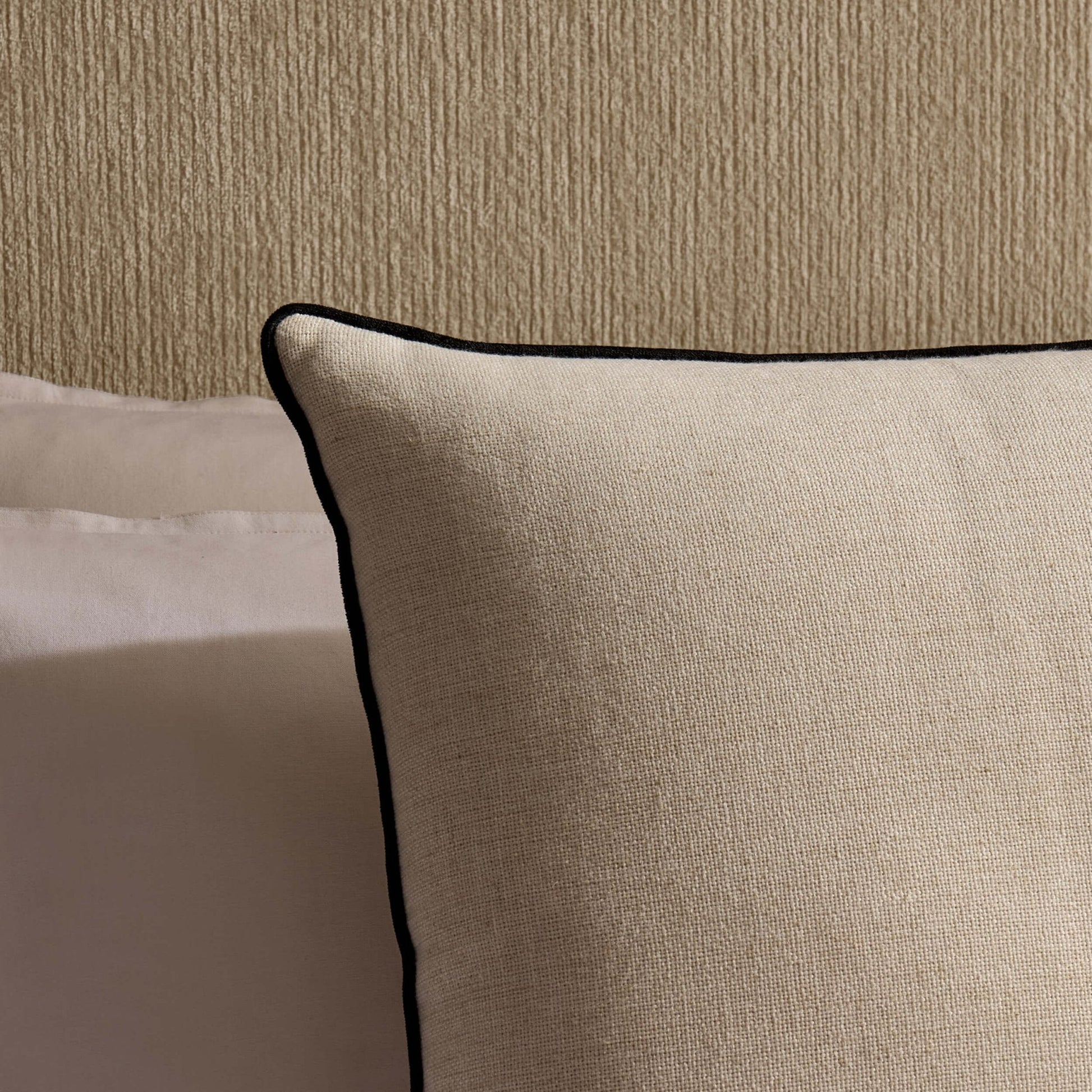 Linen Look Contrast Edge Sofa Cushion Cover - DUSK