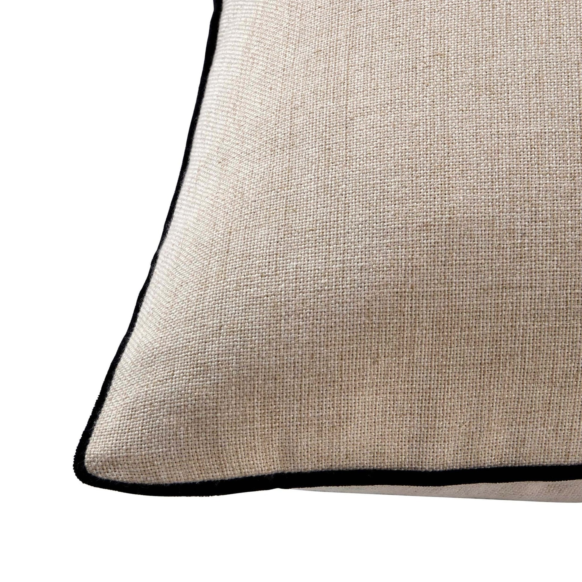 Linen Look Contrast Edge Sofa Cushion Cover - DUSK