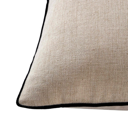 Linen Look Contrast Edge Sofa Cushion Cover - DUSK