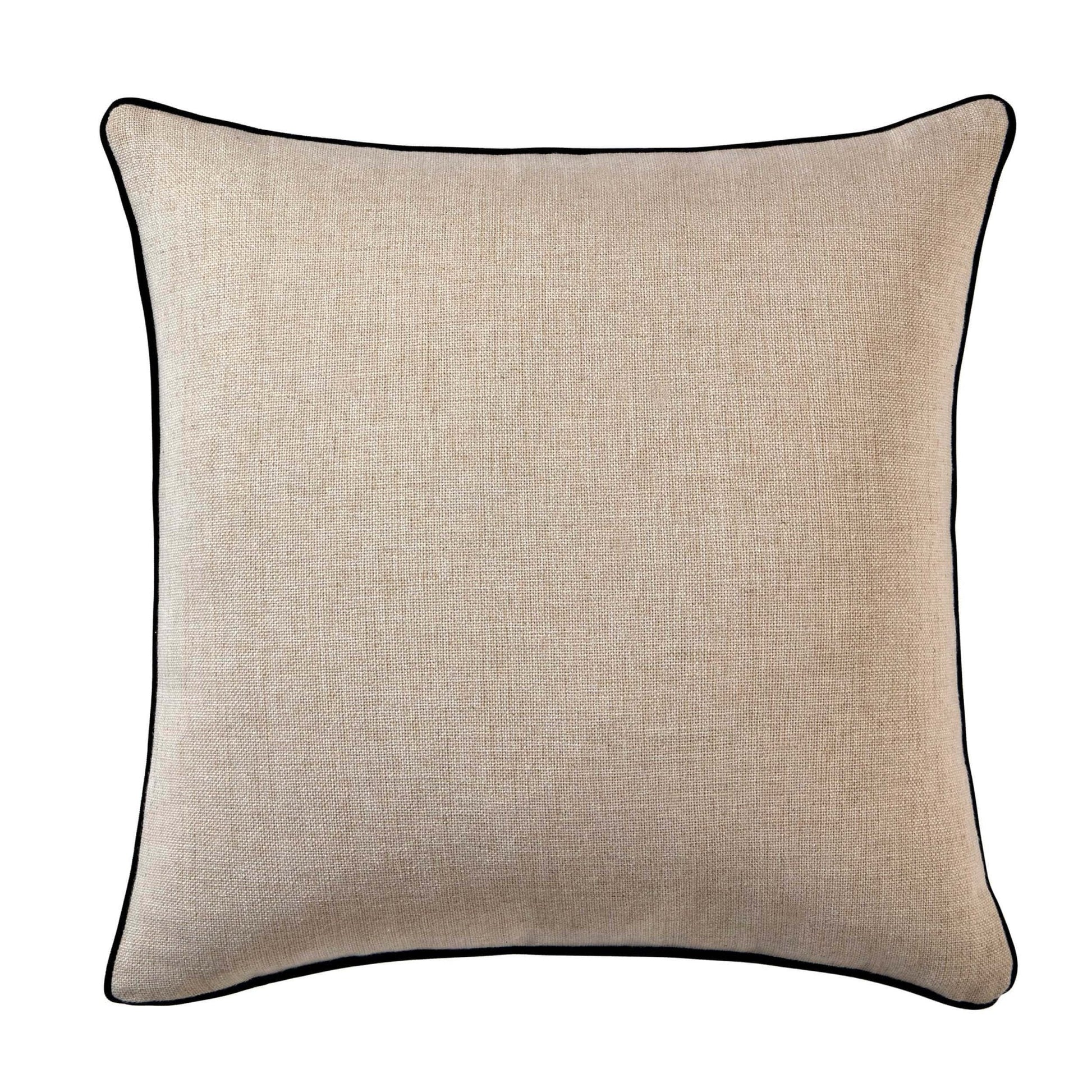 Linen Look Contrast Edge Sofa Cushion Cover - DUSK