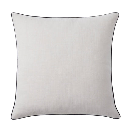 Linen Look Piped Edge Sofa Cushion Cover - Stone/Black - DUSK