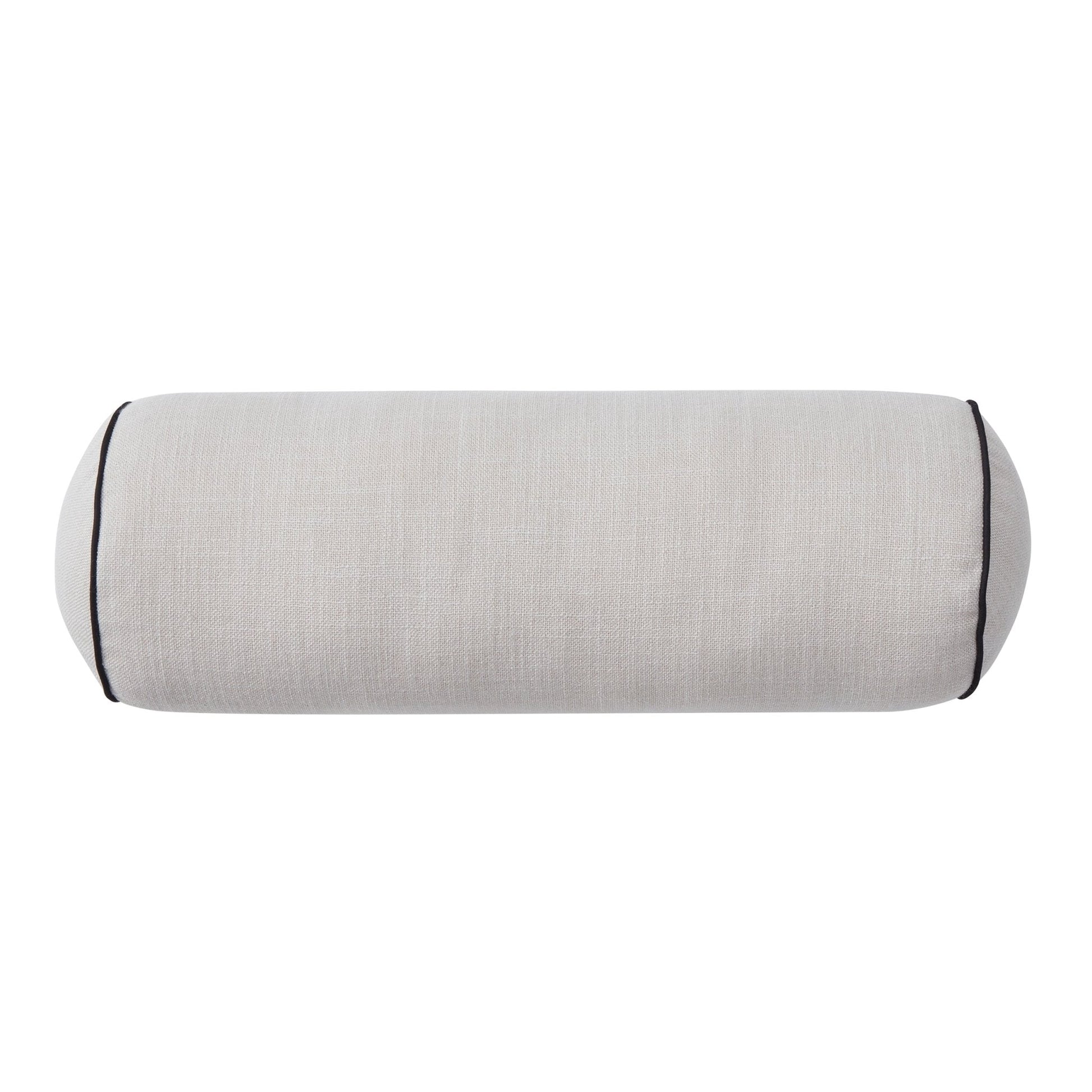Linen Look Piped Edge Sofa Cushion Cover - Stone/Black - DUSK