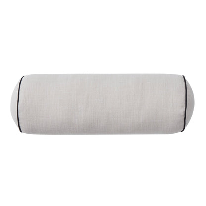 Linen Look Piped Edge Sofa Cushion Cover - Stone/Black - DUSK