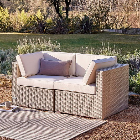 Lisbon 2 Seater Garden Sofa - Natural - DUSK