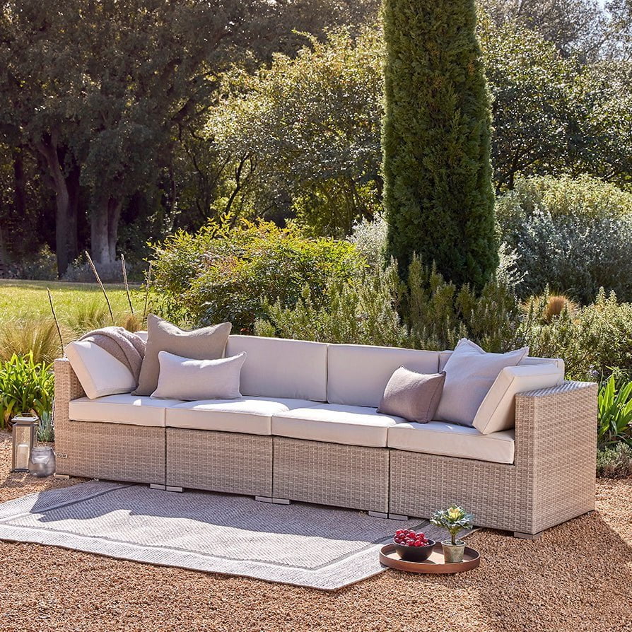 Lisbon 4 Seater Garden Sofa - Natural - DUSK