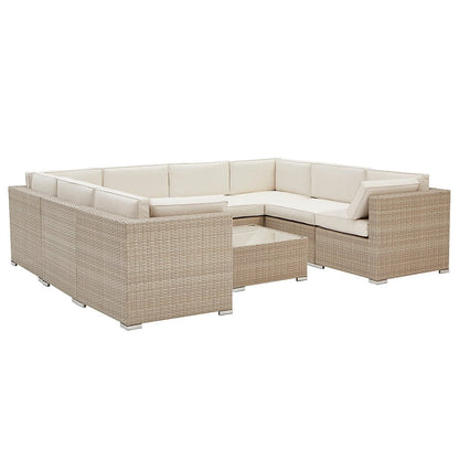 Lisbon Large U-Shape Garden Sofa Set - Natural - DUSK