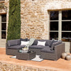 Lisbon Small U-Shape Garden Sofa Set - Grey - DUSK