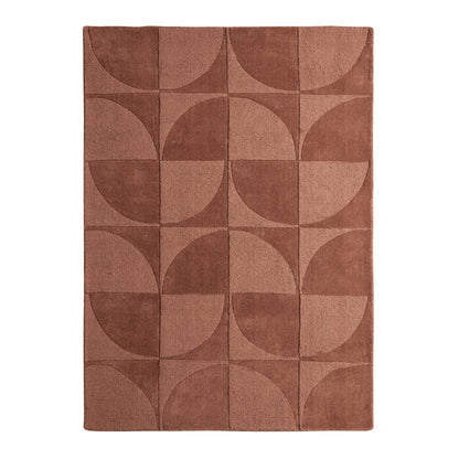 Liv Hand Woven Wool Geometric Pattern Rug - Rust - DUSK