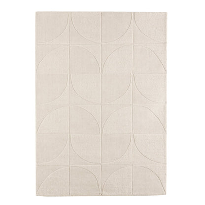 Liv Hand Woven Wool Half Circle Design Rug - Off White - DUSK