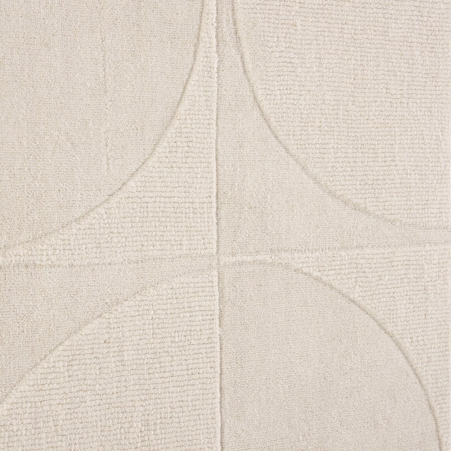 Liv Hand Woven Wool Half Circle Design Rug - Off White - DUSK