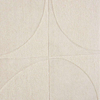 Liv Hand Woven Wool Half Circle Design Rug - Off White - DUSK