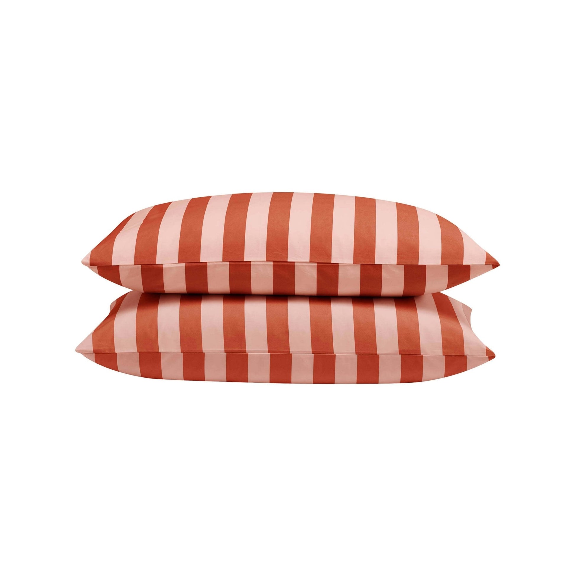 Livia 100% Cotton Tonal Stripe Duvet Cover & Pillowcase Set - Pink - DUSK
