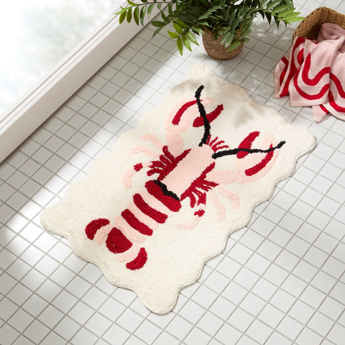 Lobster Tufted Bath Mat - Multi - DUSK