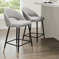 Lola Set of 2 Barstools - Bouclé - Taupe - DUSK