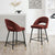 Lola Set of 2 Barstools - Matte Velvet - Rust - DUSK