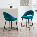 Lola Set of 2 Barstools - Matte Velvet - Teal - DUSK