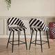 Lola Set of 2 Barstools - Mono Stripe - DUSK