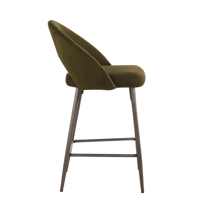 Lola Set of 2 Barstools - Rich Green - DUSK