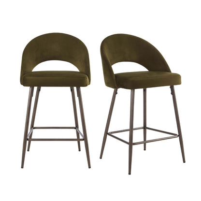 Lola Set of 2 Barstools - Rich Green - DUSK
