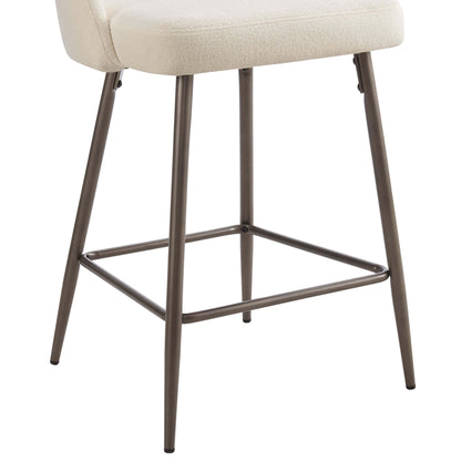 Lola Set of 2 Barstools - Teddy Fabric - DUSK