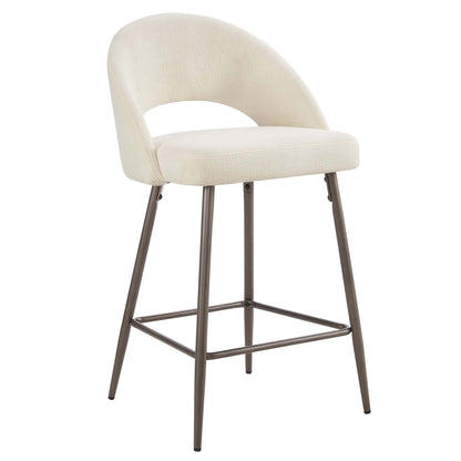 Lola Set of 2 Barstools - Teddy Fabric - DUSK