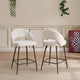 Lola Set of 2 Barstools - Teddy Fabric - DUSK