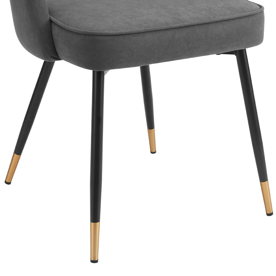 Lola Set of 2 Dining Chairs - Matte Velvet - Grey - DUSK