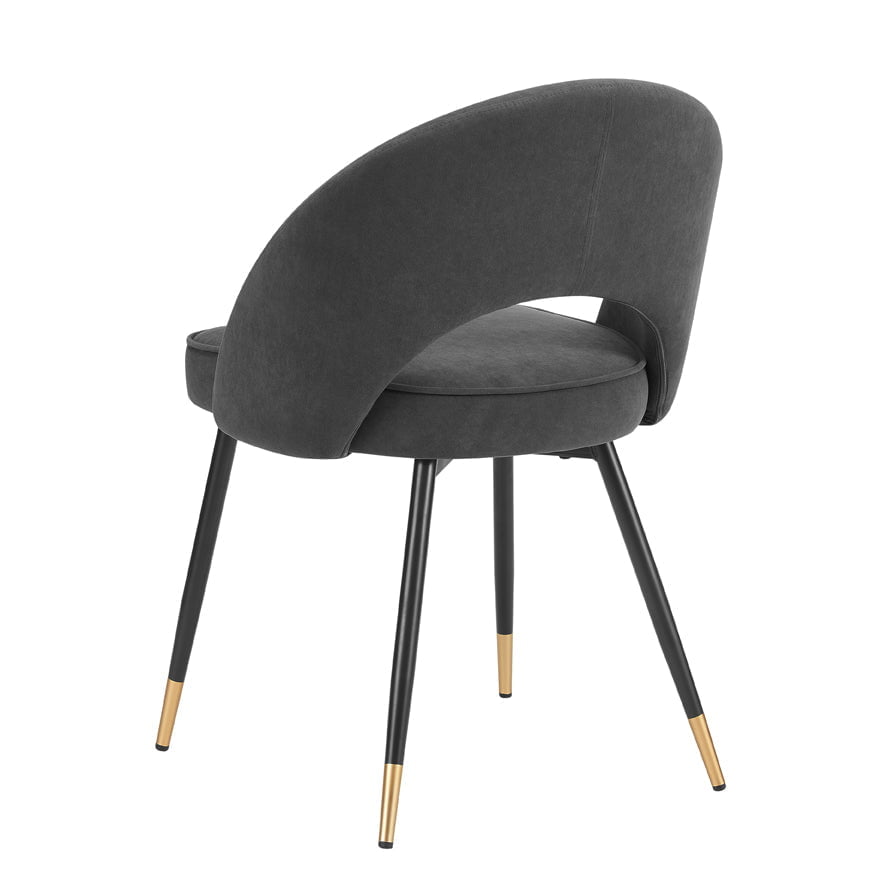 Lola Set of 2 Dining Chairs - Matte Velvet - Grey - DUSK