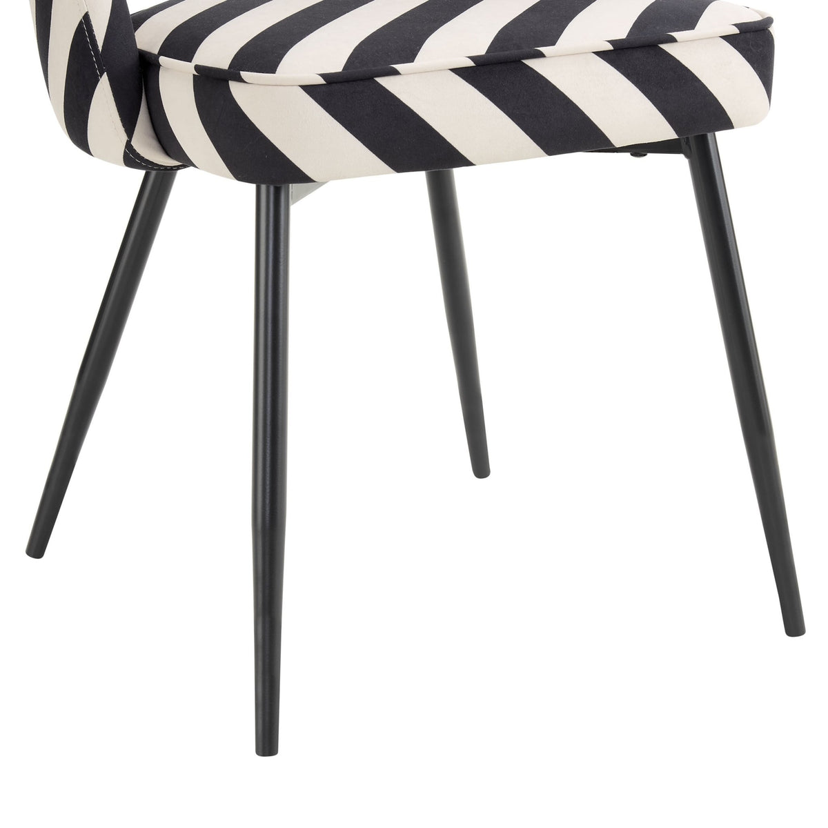 Lola Set of 2 Dining Chairs - Mono Stripe - DUSK