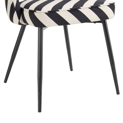 Lola Set of 2 Dining Chairs - Mono Stripe - DUSK