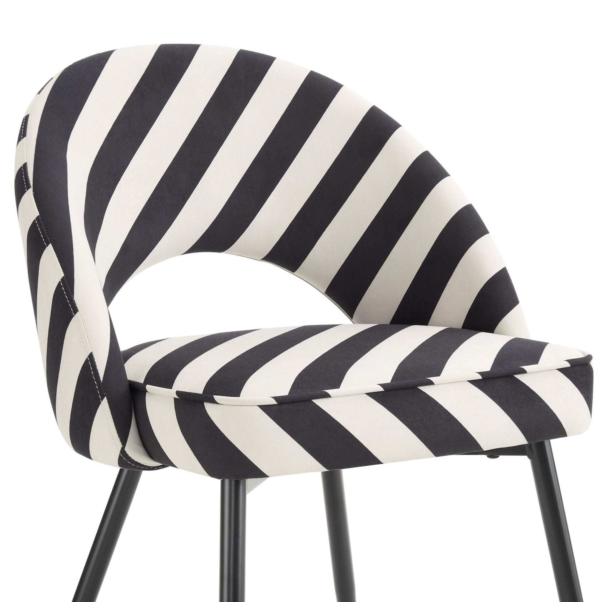 Lola Set of 2 Dining Chairs - Mono Stripe - DUSK