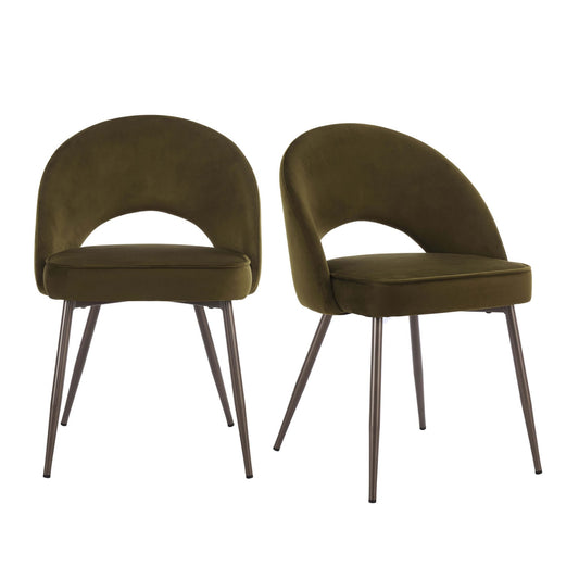 Lola Set of 2 Dining Chairs - Rich Green - DUSK