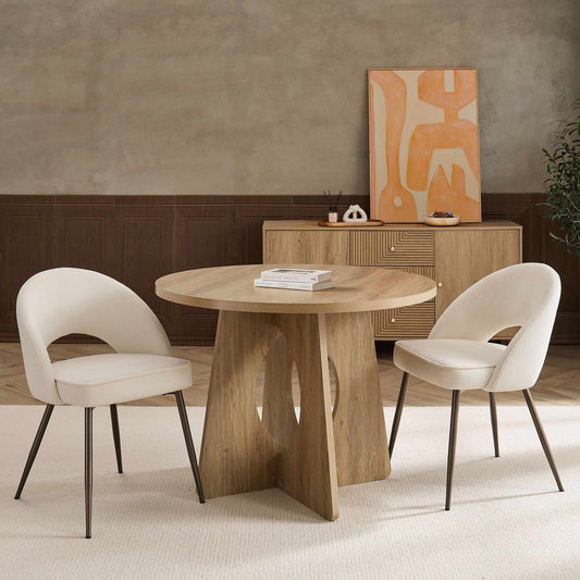 Lola Set of 2 Dining Chairs - Teddy Fabric - DUSK