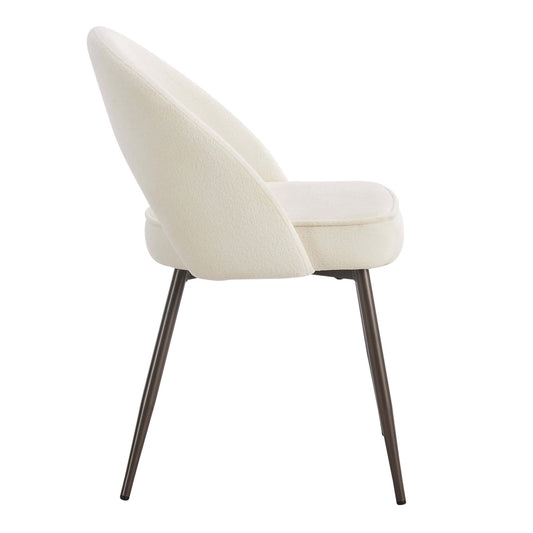 Lola Set of 2 Dining Chairs - Teddy Fabric - DUSK