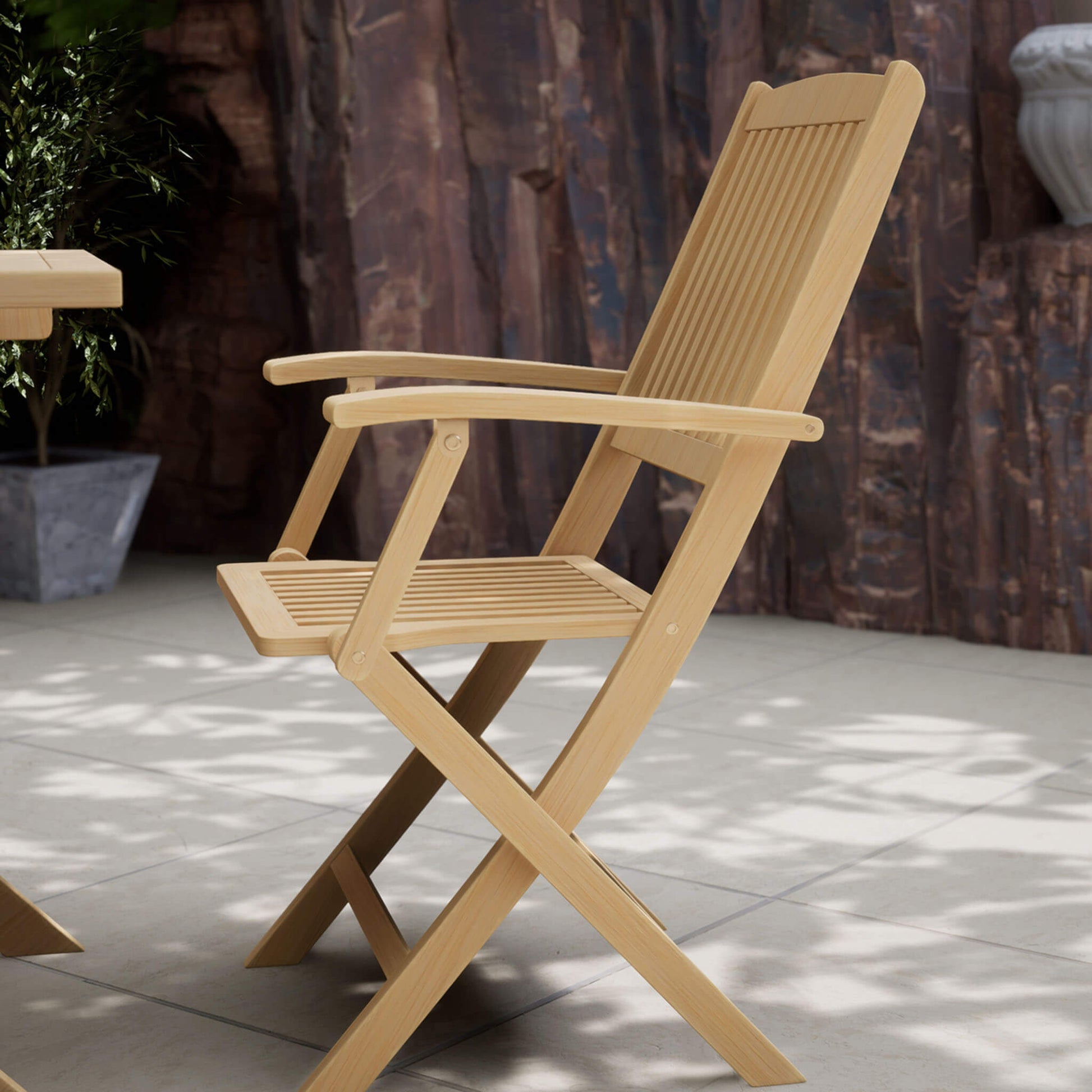 London Outdoor 2 Seater Square Folding Bistro Set - Natural - DUSK