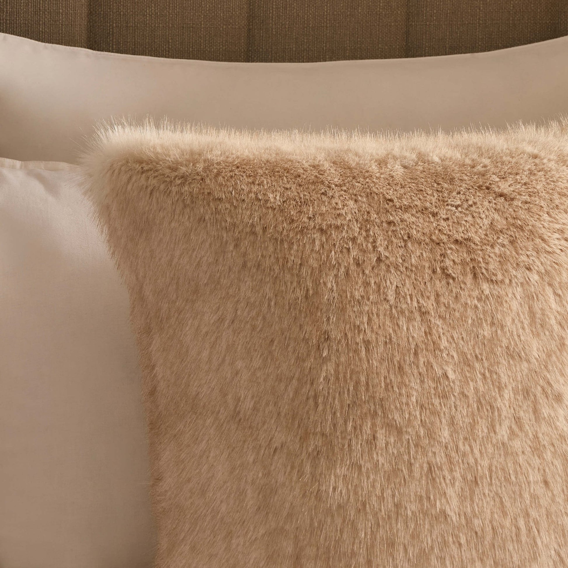 Long Faux Fur Sofa Cushion Cover - Natural - DUSK