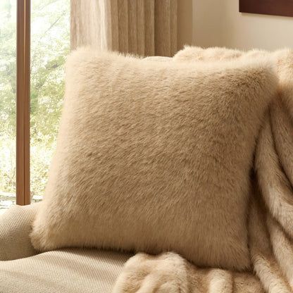 Long Faux Fur Sofa Cushion Cover - Natural - DUSK