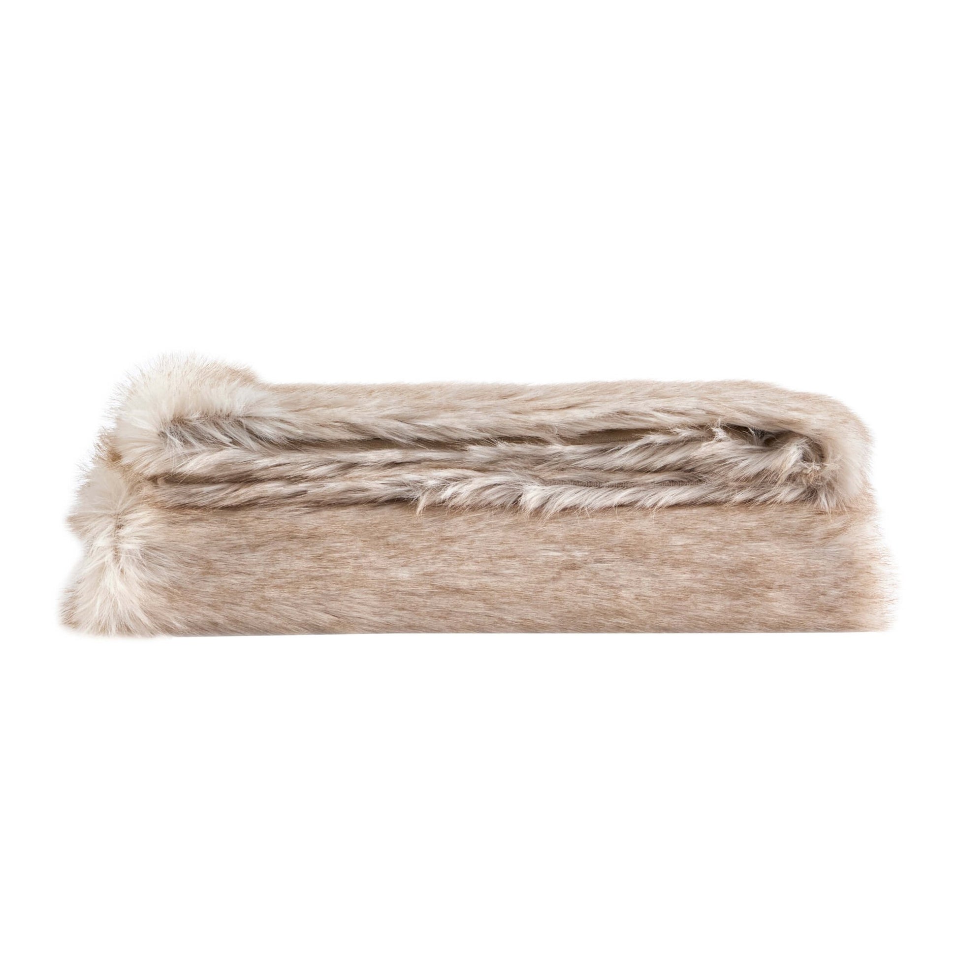 Long Faux Fur Throw - Natural - DUSK