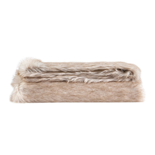 Long Faux Fur Throw - Natural - DUSK