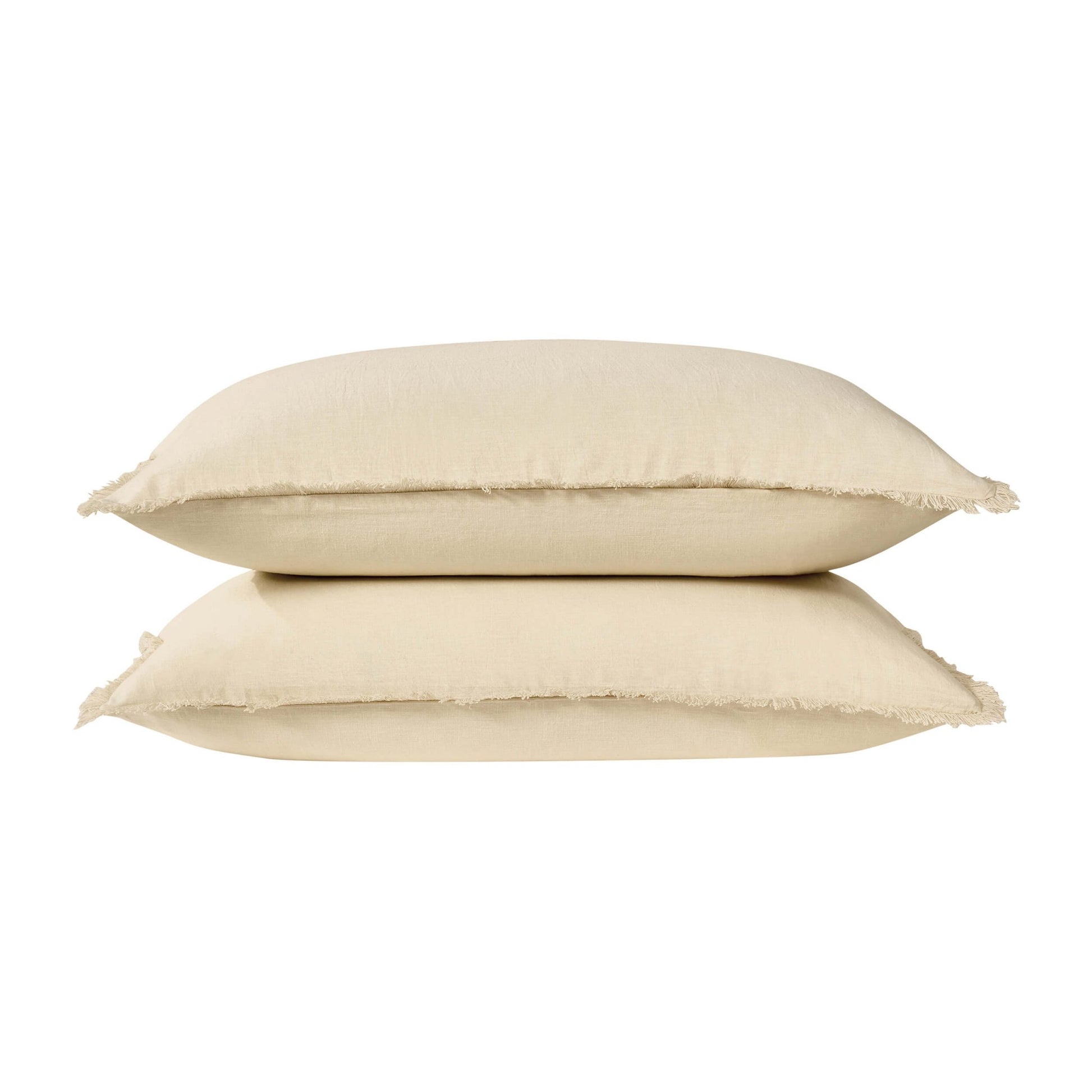 Lora Linen Blend Frayed Edge Duvet Cover & Pillowcase Set - Natural - DUSK
