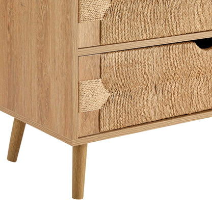 Lottie Woven 3 Drawer Chest - Light Wood - DUSK