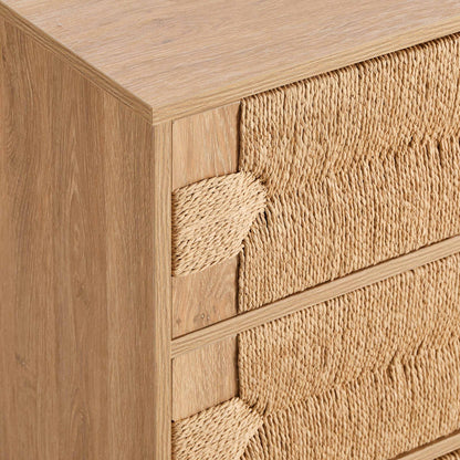Lottie Woven 3 Drawer Chest - Light Wood - DUSK