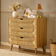 Lottie Woven 3 Drawer Chest - Light Wood - DUSK