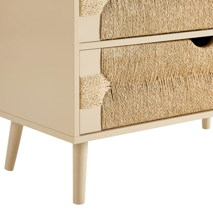 Lottie Woven 3 Drawer Chest - Sand - DUSK