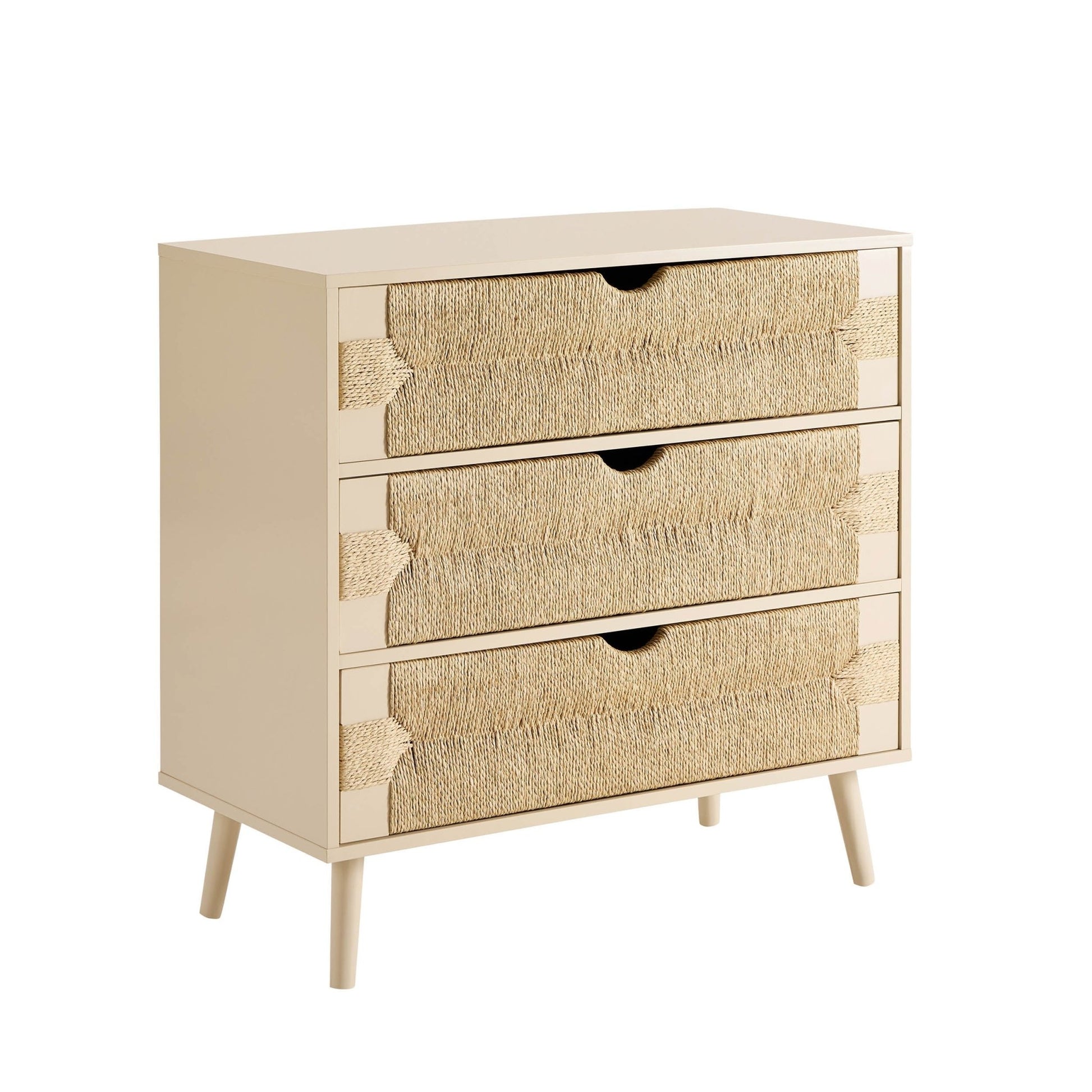 Lottie Woven 3 Drawer Chest - Sand - DUSK