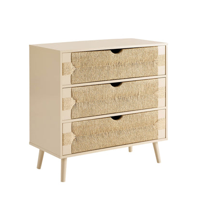 Lottie Woven 3 Drawer Chest - Sand - DUSK