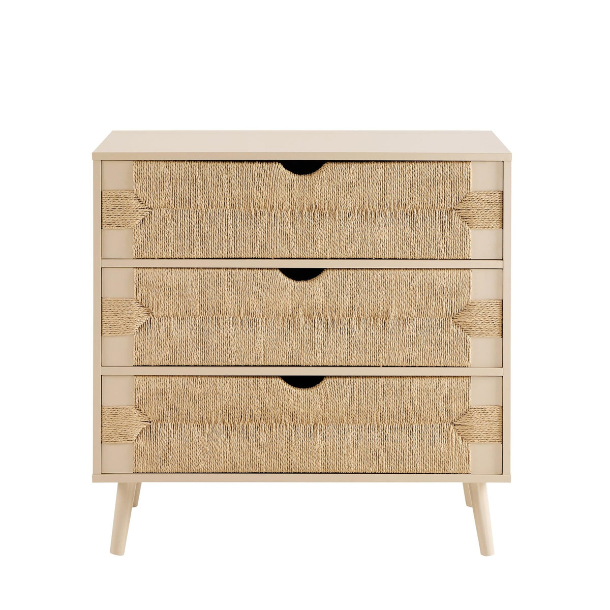 Lottie Woven 3 Drawer Chest - Sand - DUSK