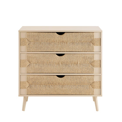 Lottie Woven 3 Drawer Chest - Sand - DUSK