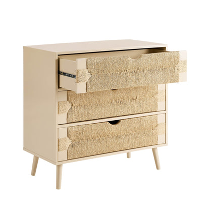 Lottie Woven 3 Drawer Chest - Sand - DUSK